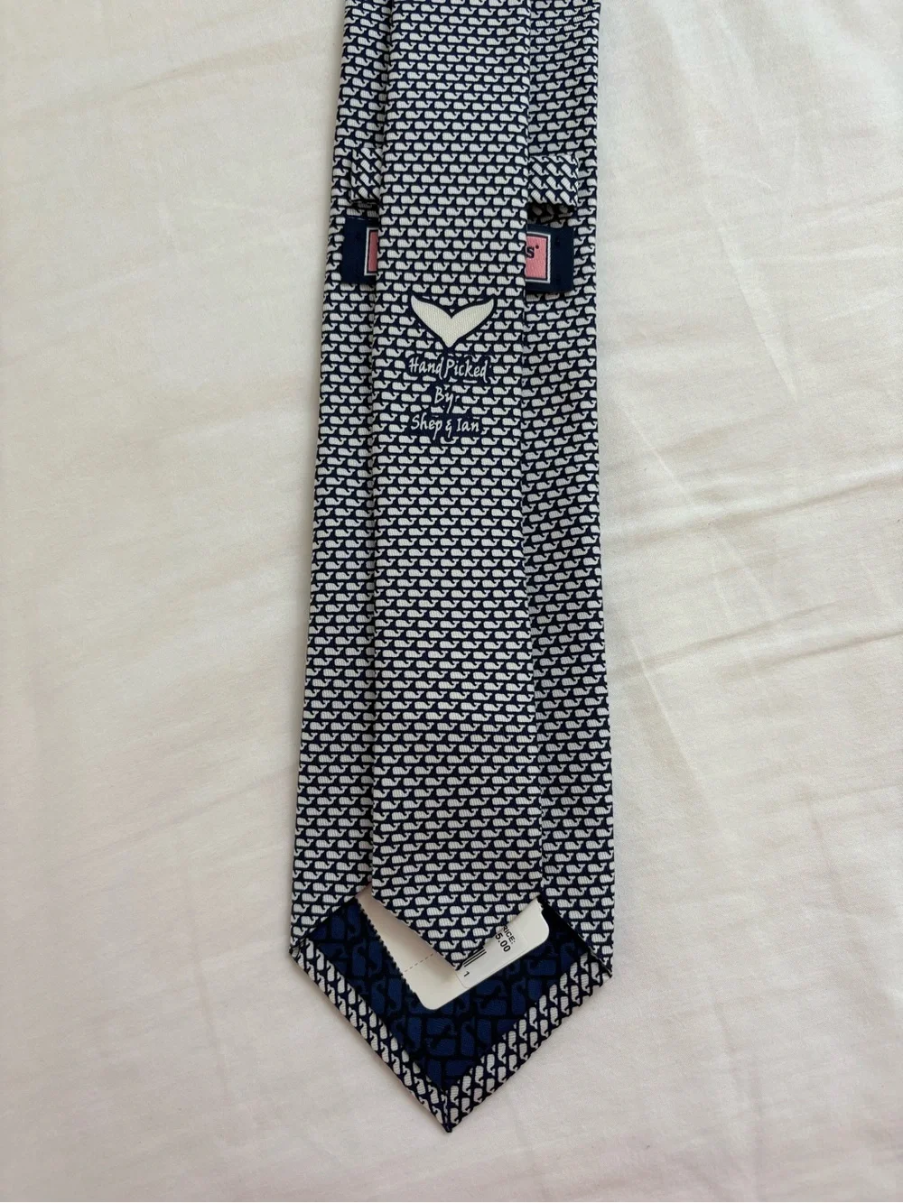 Vineyard Vines Navy and White Micro Whale Print Tie
